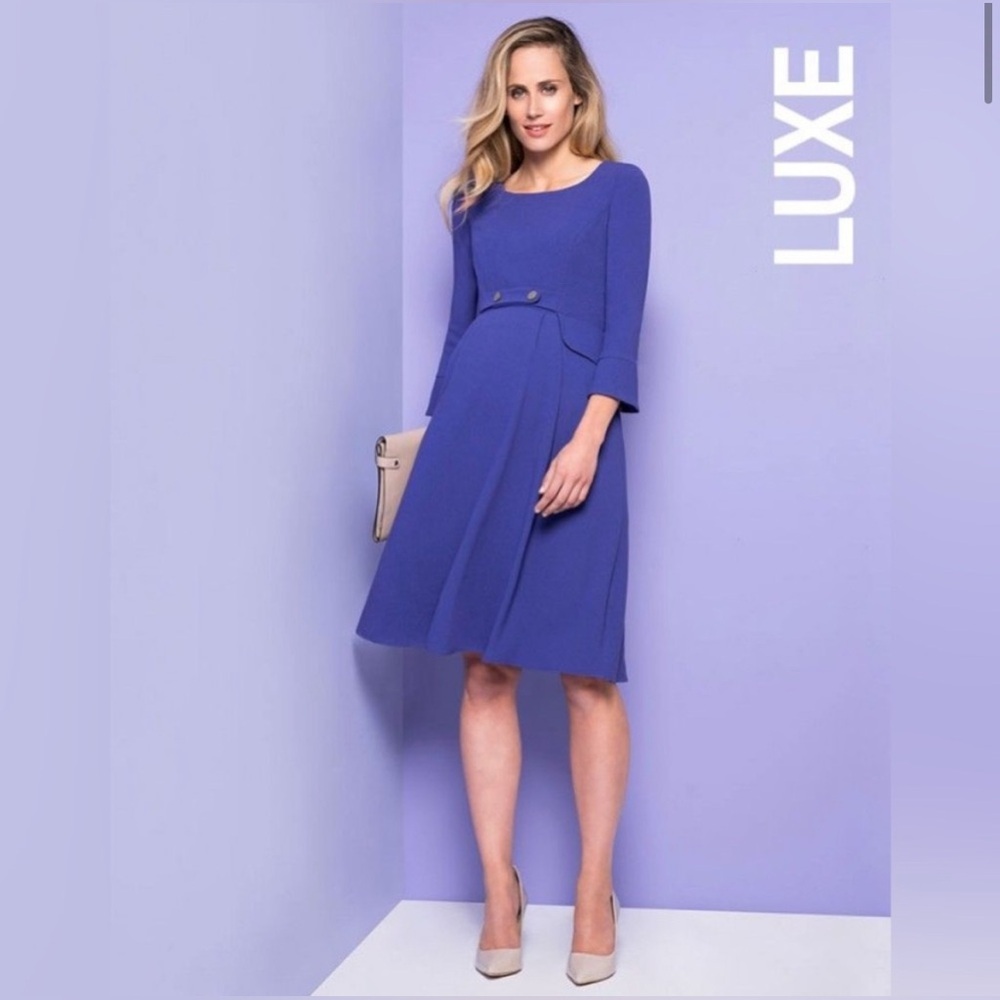 Seraphine Valerie Royal Blue Tailored Maternity Dress, Size 8 (US)